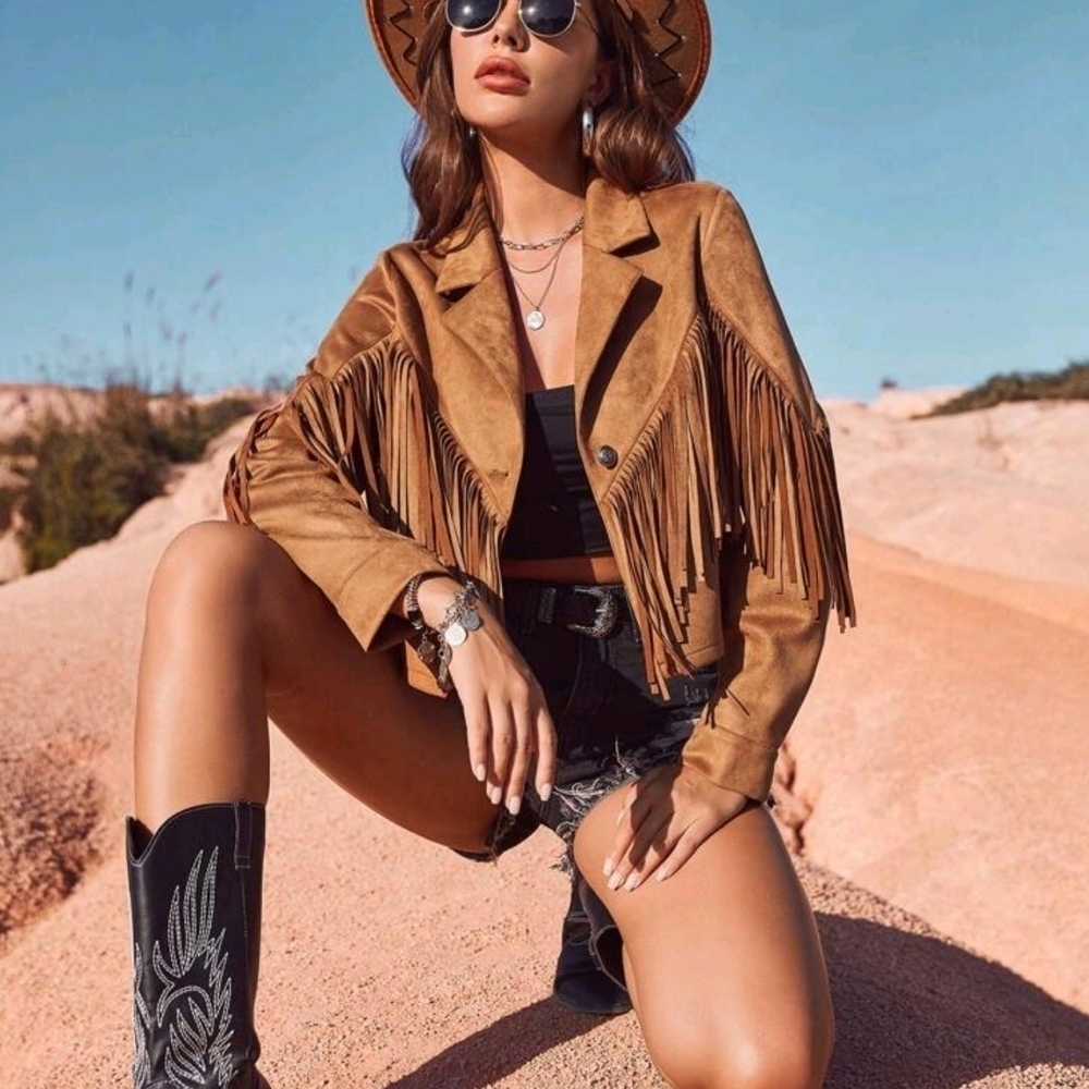 Women'S Suede Fringe Jacket